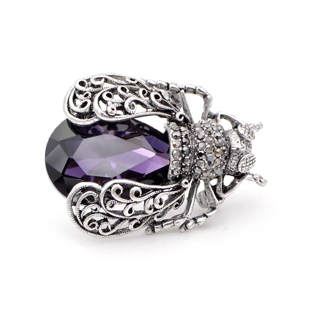 3 Colors Choose Crystal Bug Brooches for Women