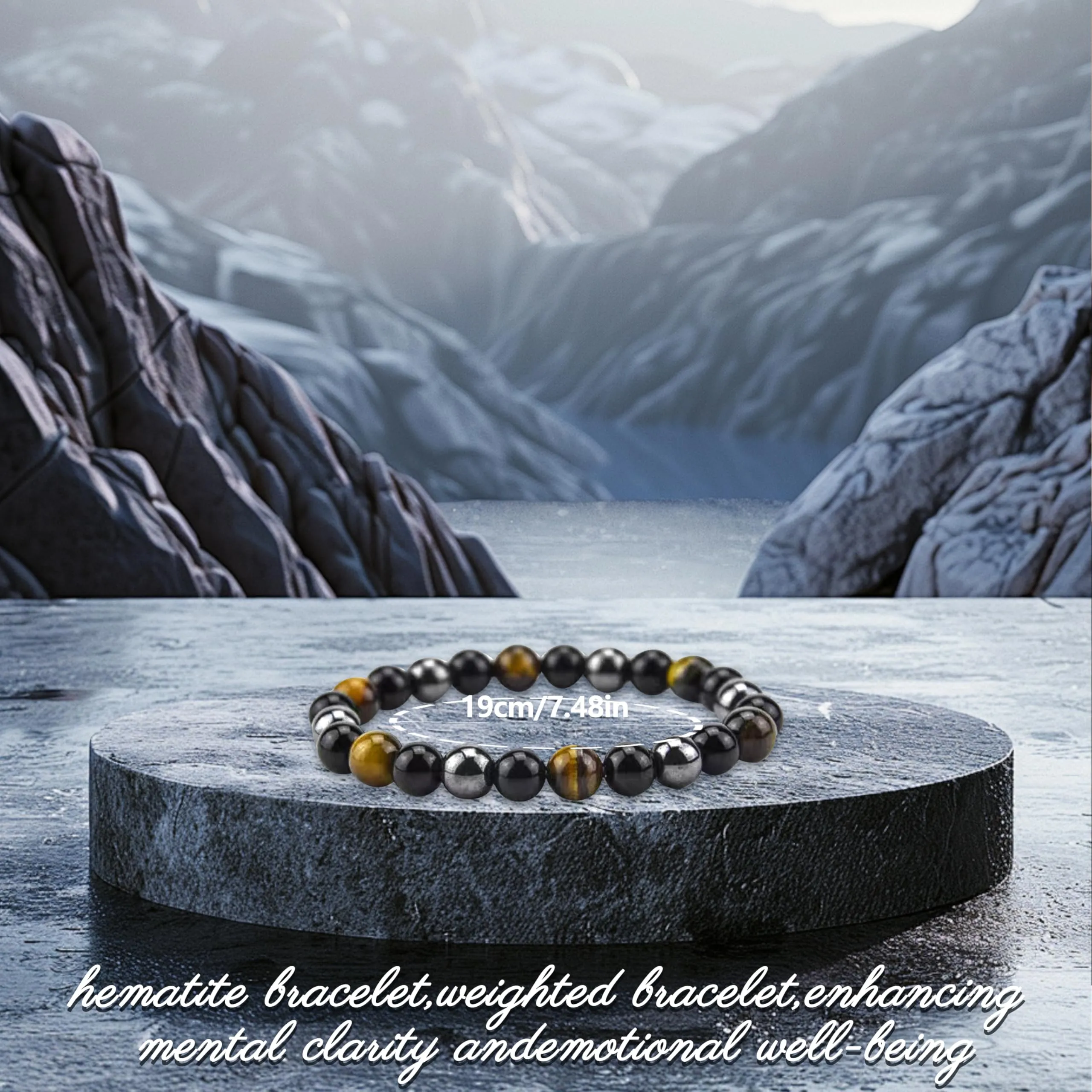 3 Pcs Magnetic Bracelet for Women Men - Hematite Weighted Stainless Steel Triple Bracelet,with Beautiful Jewelry box，Adjustable, Stackable, Personalized Bracelet,Best Friend Holiday Gift