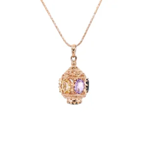 9K Rose Gold Multicolour Stone Pendant - 20620608