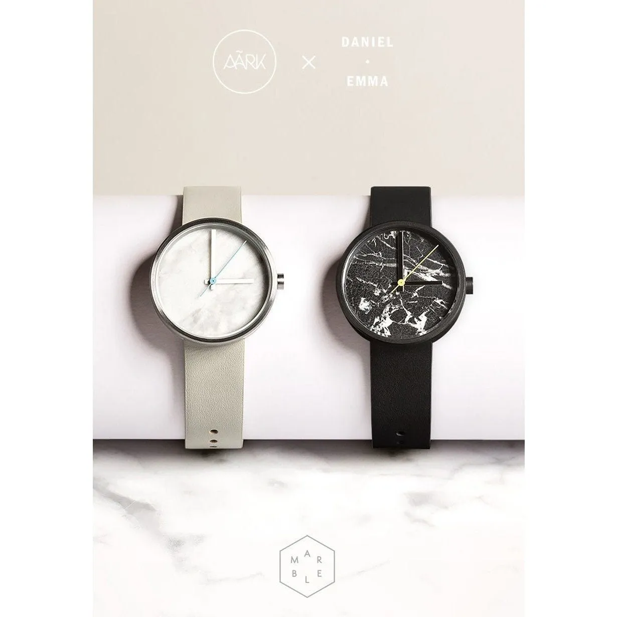 AARK Collective Marble Carrara White Italian Leather
