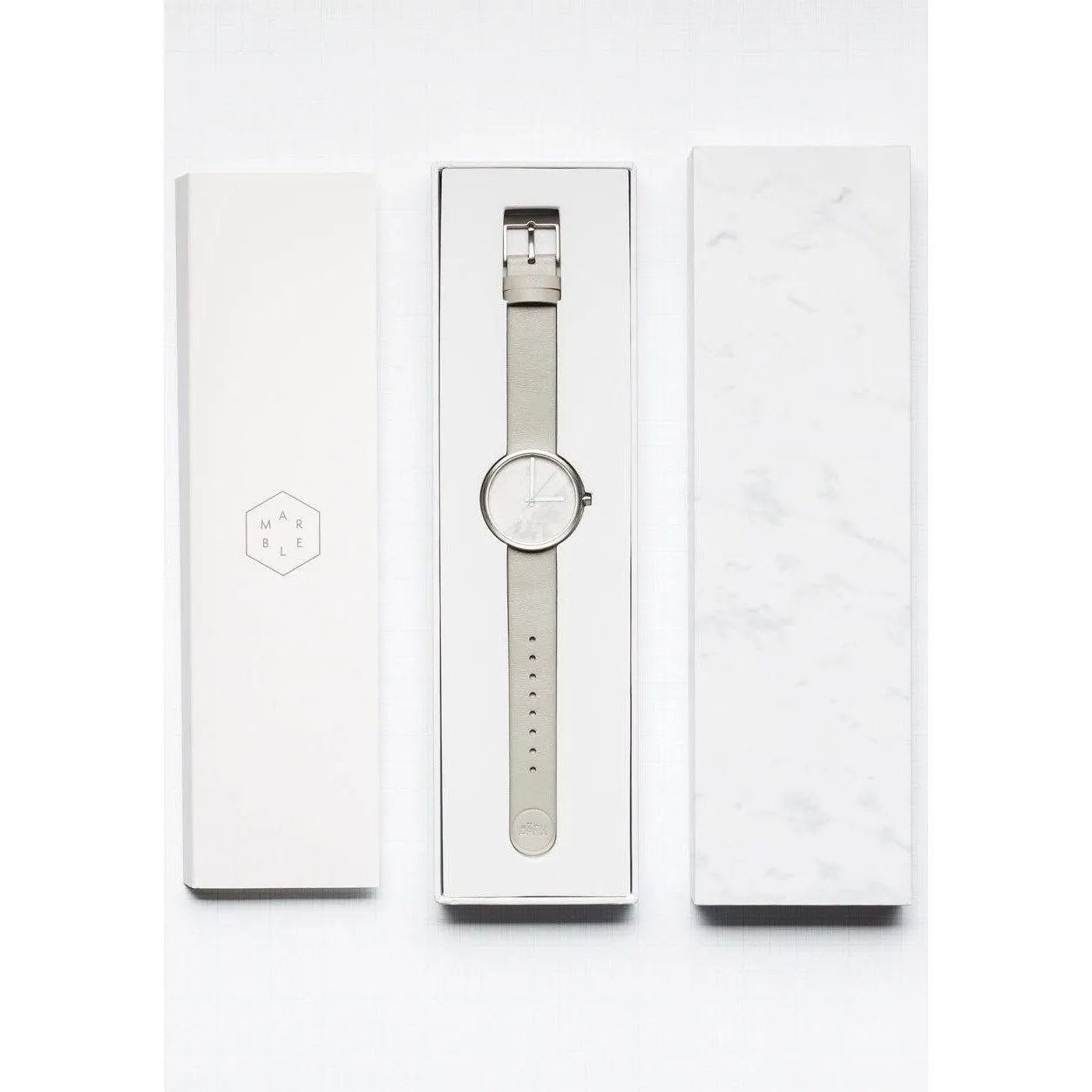 AARK Collective Marble Carrara White Italian Leather