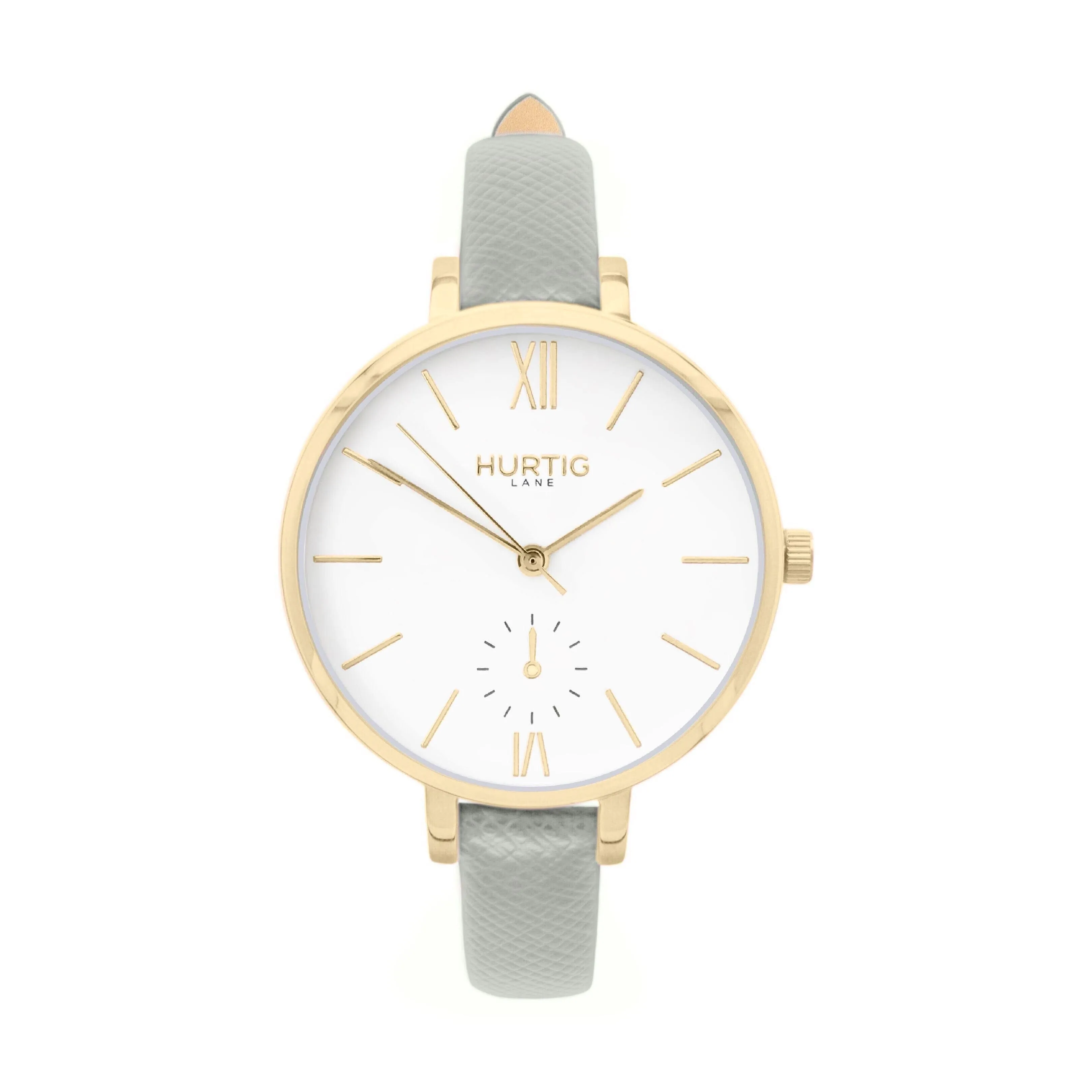 Amalfi Petite Vegan Leather Watch Gold, White & Forest Green