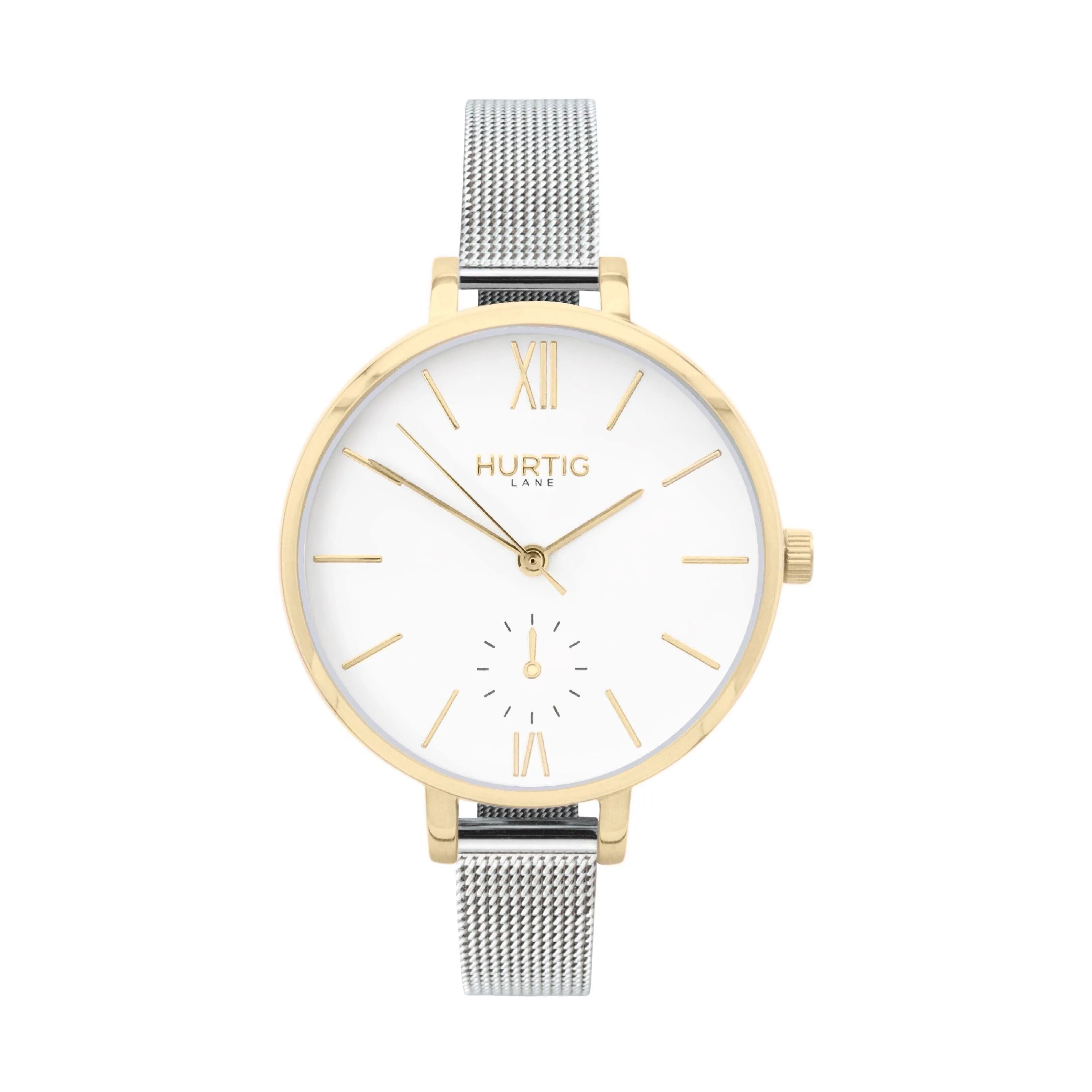Amalfi Petite Vegan Leather Watch Gold, White & Forest Green