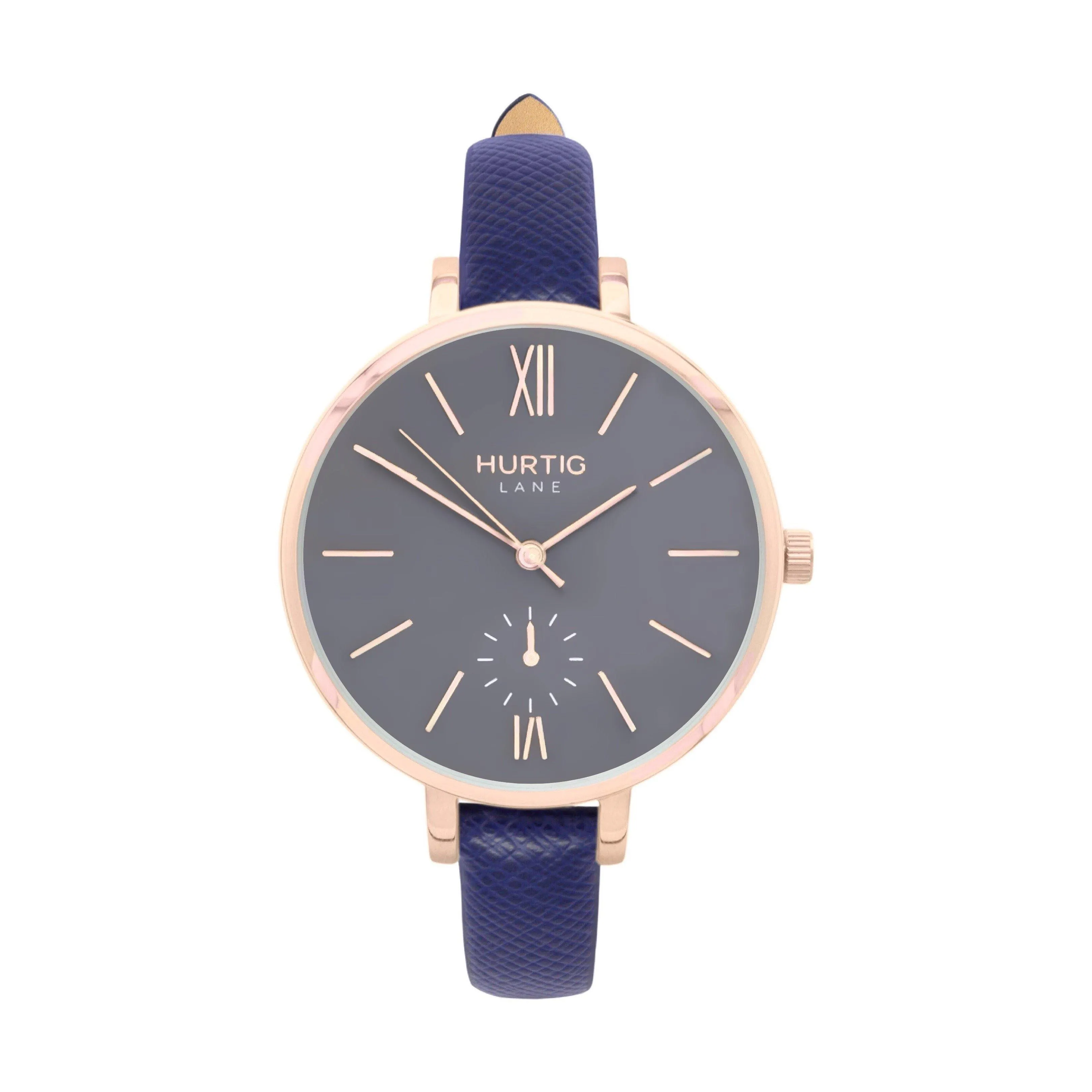 Amalfi Petite Vegan Leather Watch Rose Gold, Grey & White