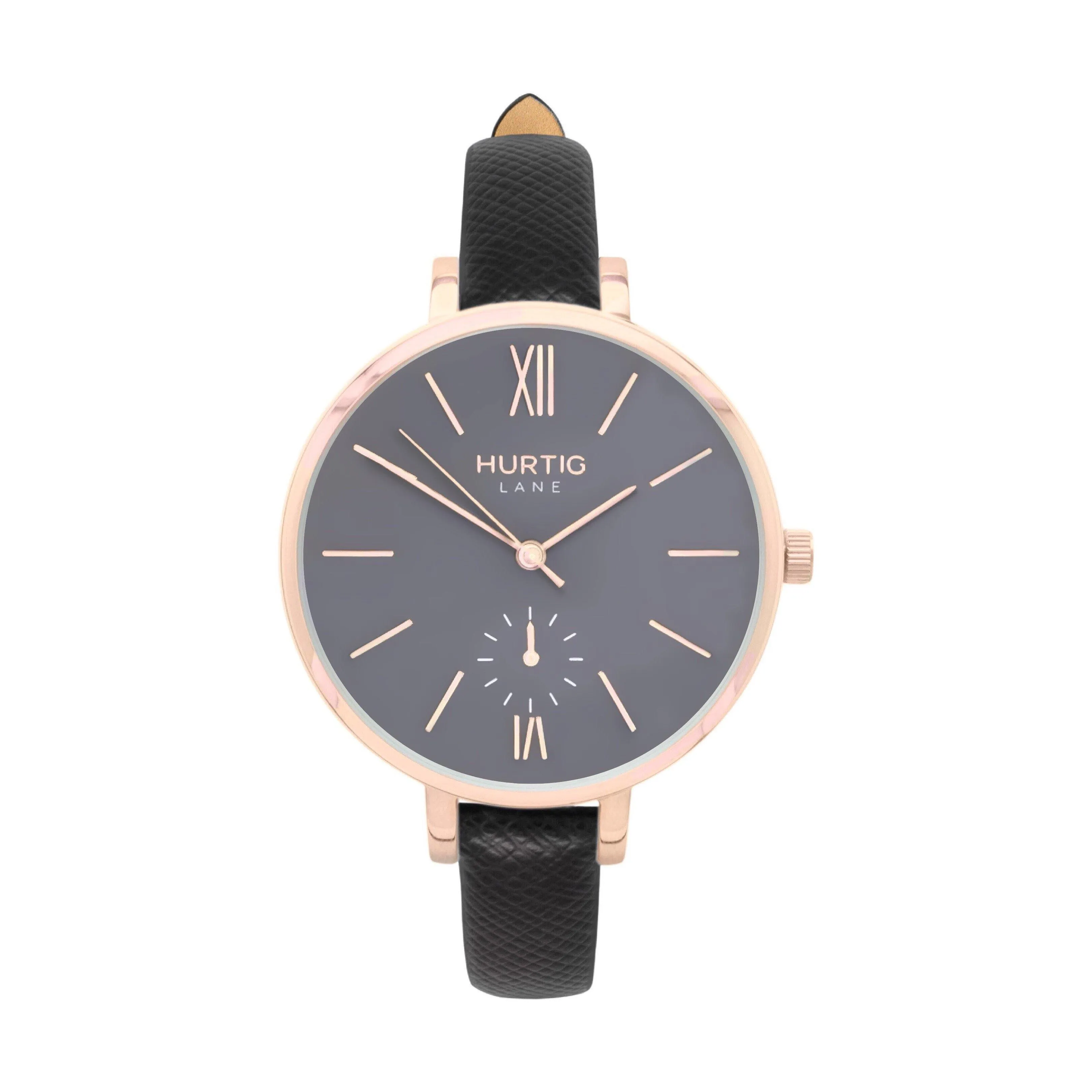 Amalfi Petite Vegan Leather Watch Rose Gold, Grey & White