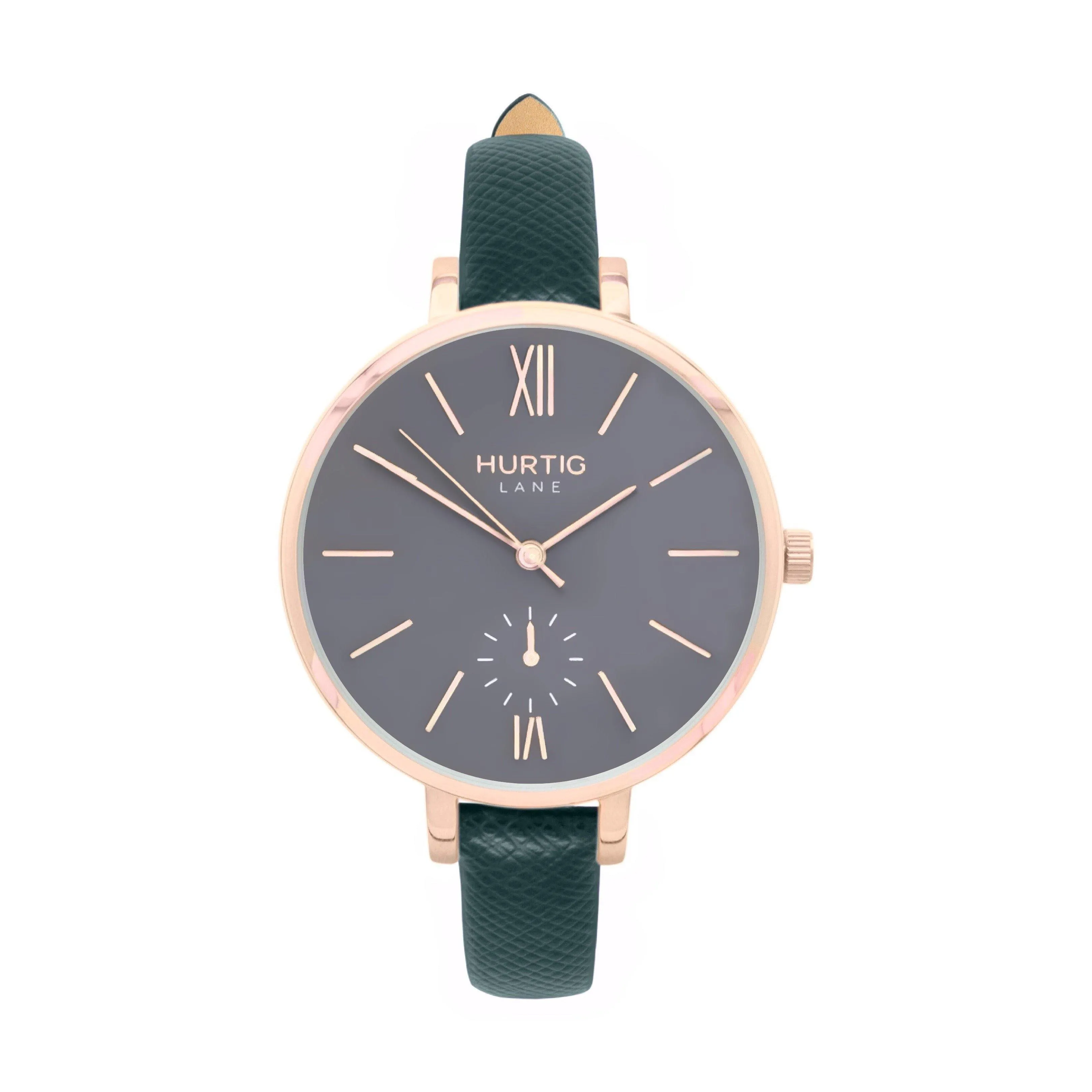 Amalfi Petite Vegan Leather Watch Rose Gold, Grey & White