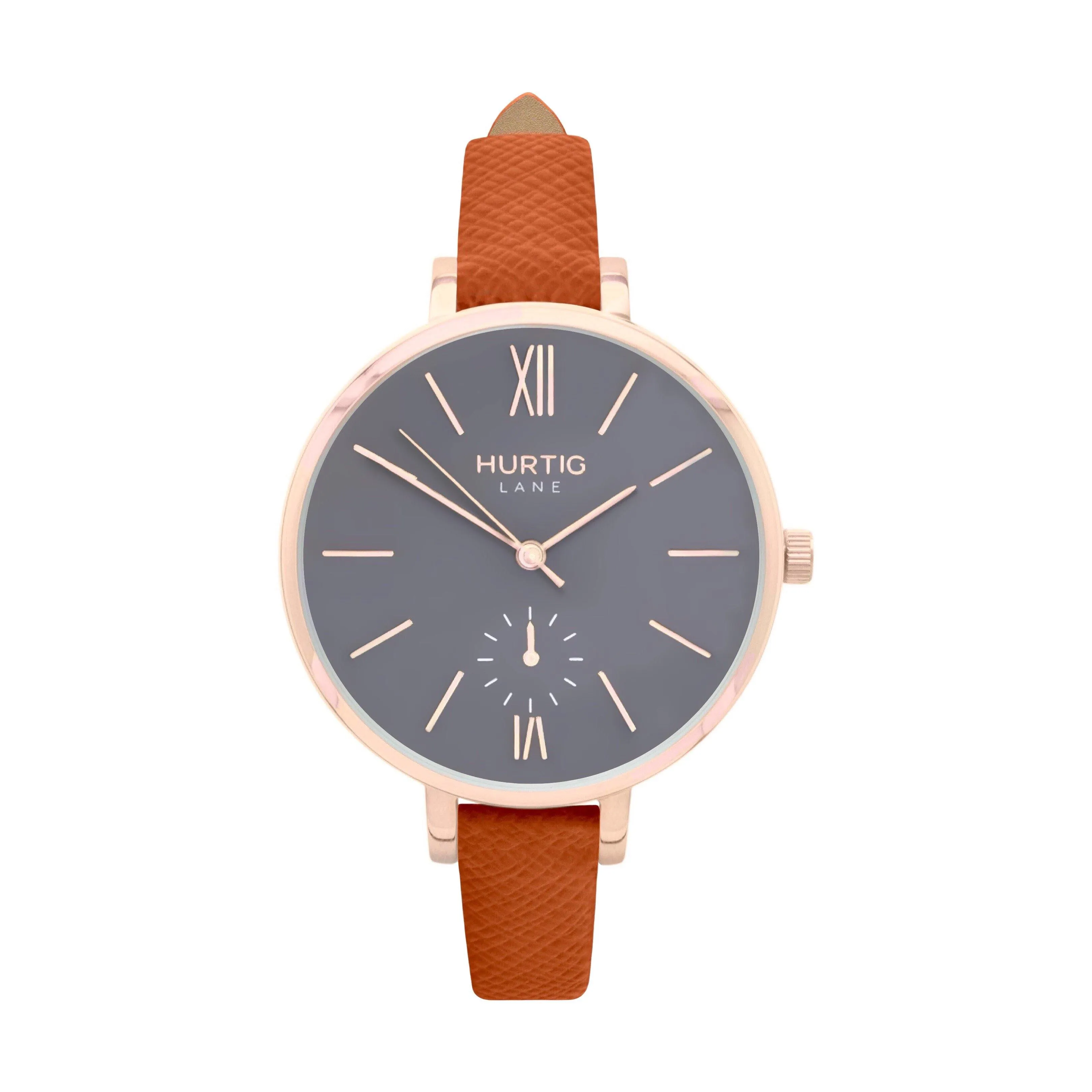 Amalfi Petite Vegan Leather Watch Rose Gold, Grey & White