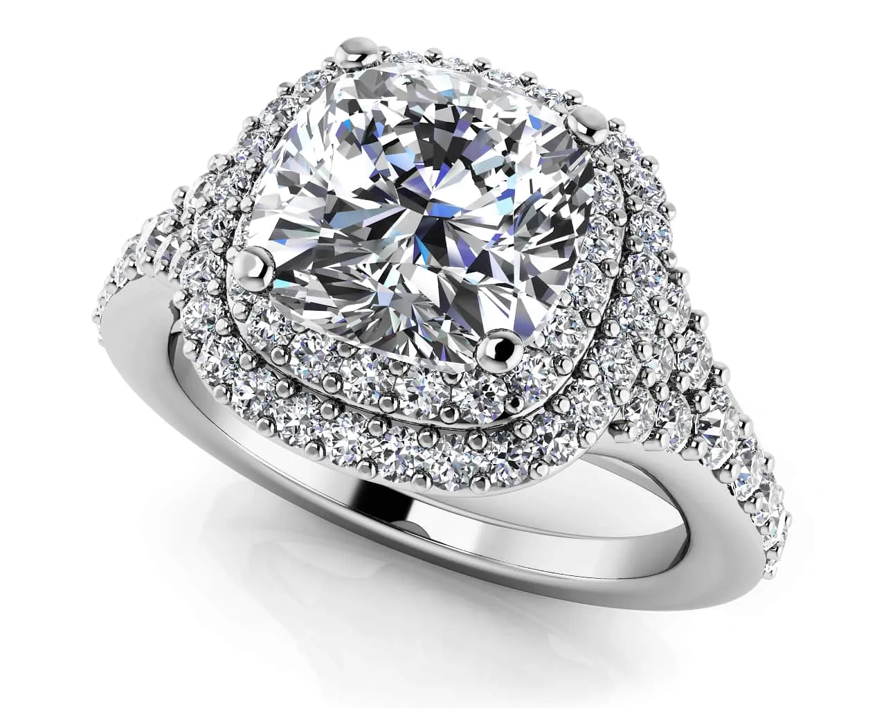 Andrea Love Cushion Cut Lab-Grown Diamond Engagement Ring with 1.58 ct. (1.00 ct. center diamond)