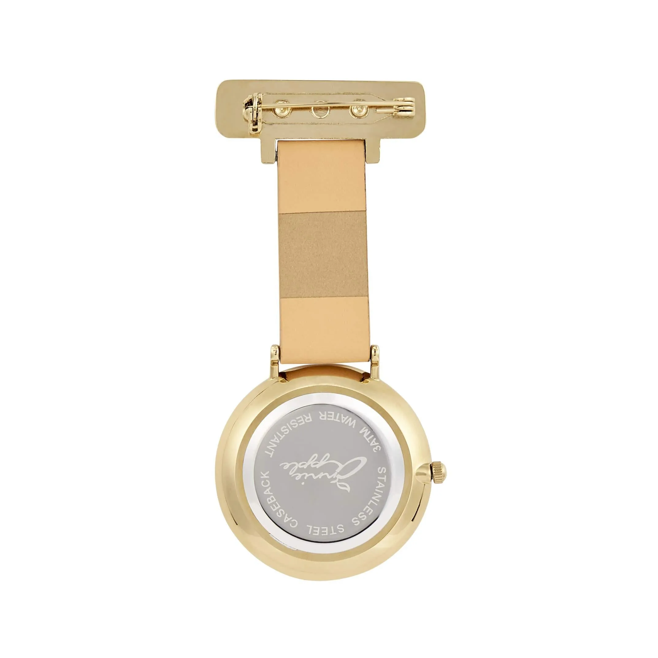 Annie Apple Designer Tan Leather Strap White Gold Dial Scissor Hands Nurses Nurse Beautician Hairdresser Fob Pocket Watch AA37