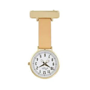 Annie Apple Designer Tan Leather Strap White Gold Dial Scissor Hands Nurses Nurse Beautician Hairdresser Fob Pocket Watch AA37