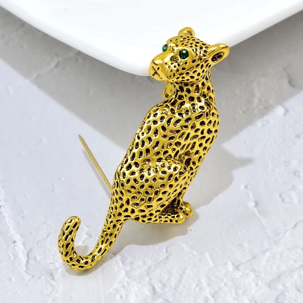 Antique Gold Leopard Brooch Women And Men Brooch