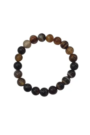 Banded Eye Agate Beaded Bracelet