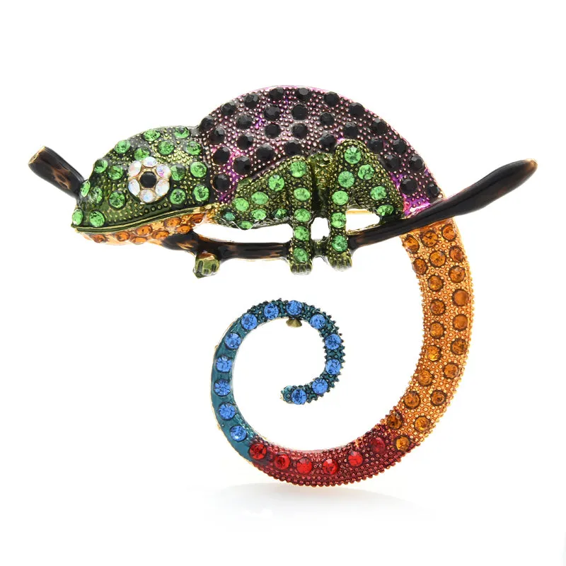 Big Multicolor Lizard Brooch Pins Fashion Animal Brooch Jewelry Gift