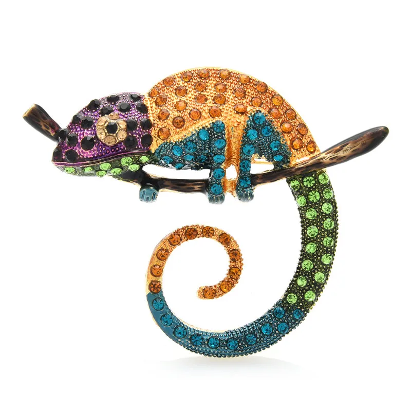 Big Multicolor Lizard Brooch Pins Fashion Animal Brooch Jewelry Gift