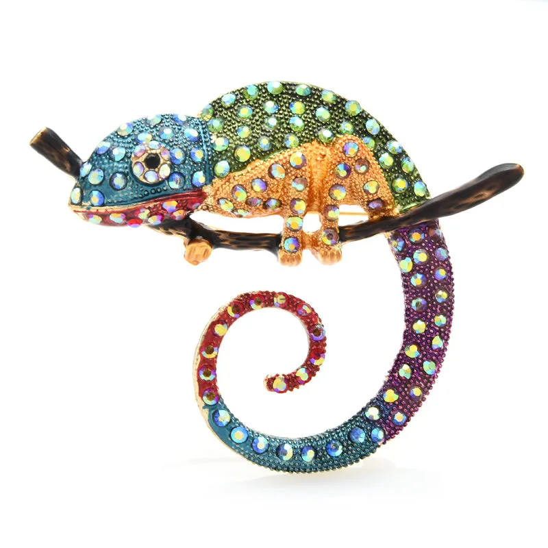 Big Multicolor Lizard Brooch Pins Fashion Animal Brooch Jewelry Gift