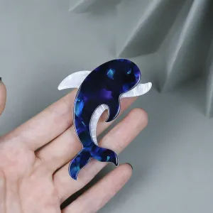Blue Color Acrylic Dolphin Brooch Women And Men