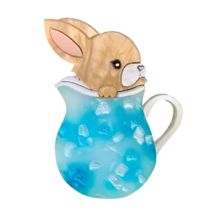 Blue Rabbit Milk Jug - Brooch