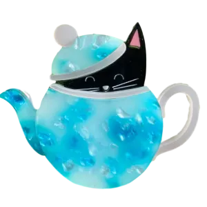 Blue Tea pot- Brooch