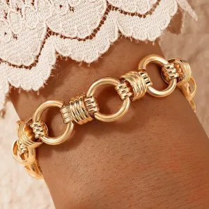 Bohemian Geometric Bracelets for Women Hollow Gold Color