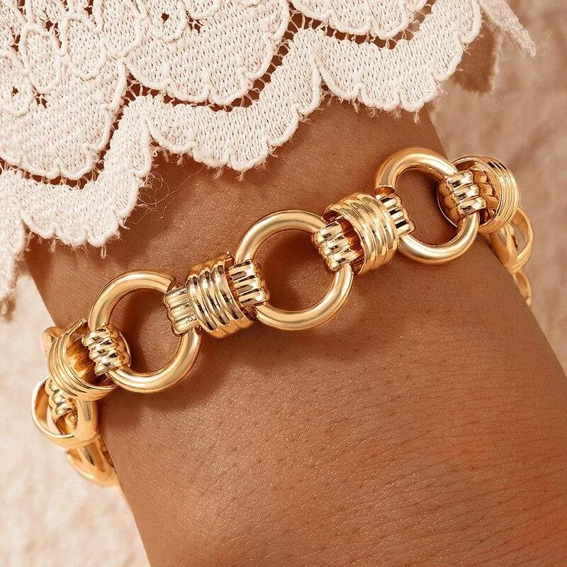 Bohemian Geometric Bracelets for Women Hollow Gold Color