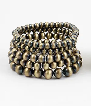 Bronze Stackable Beaded Bracelets