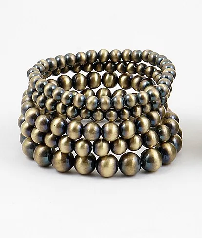 Bronze Stackable Beaded Bracelets