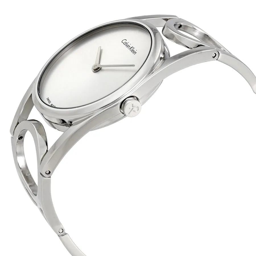 Calvin Klein Round Silver Dial Stainless Steel Ladies Watch K5U2M146