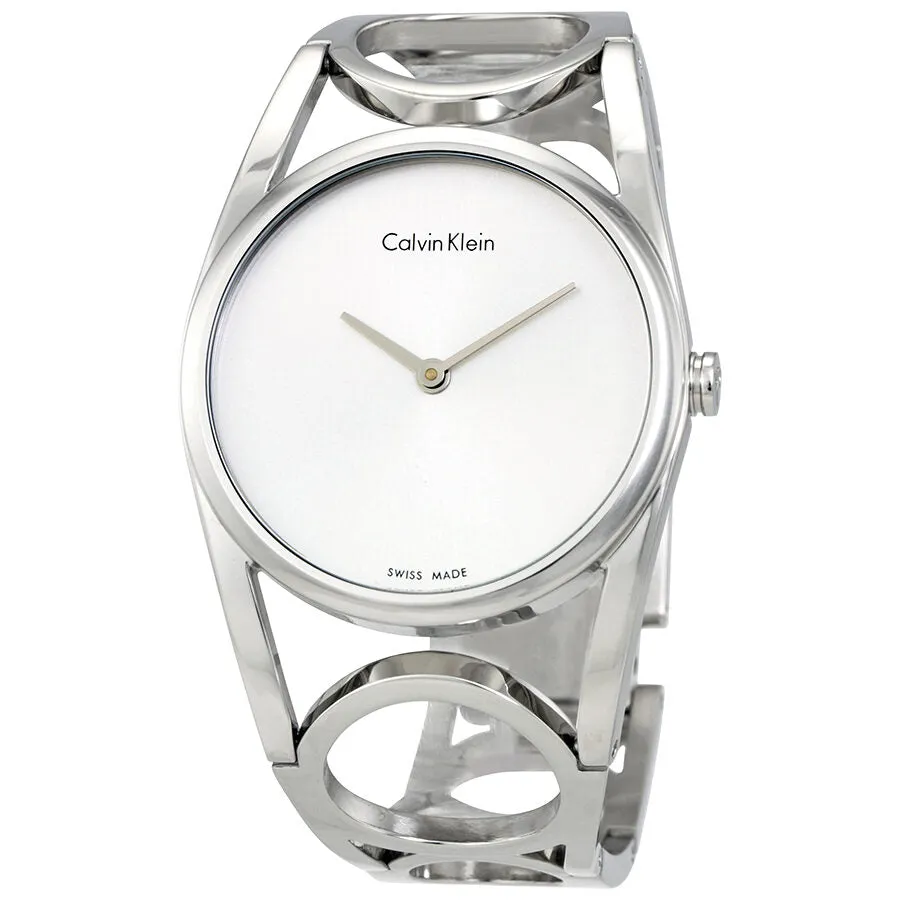 Calvin Klein Round Silver Dial Stainless Steel Ladies Watch K5U2M146