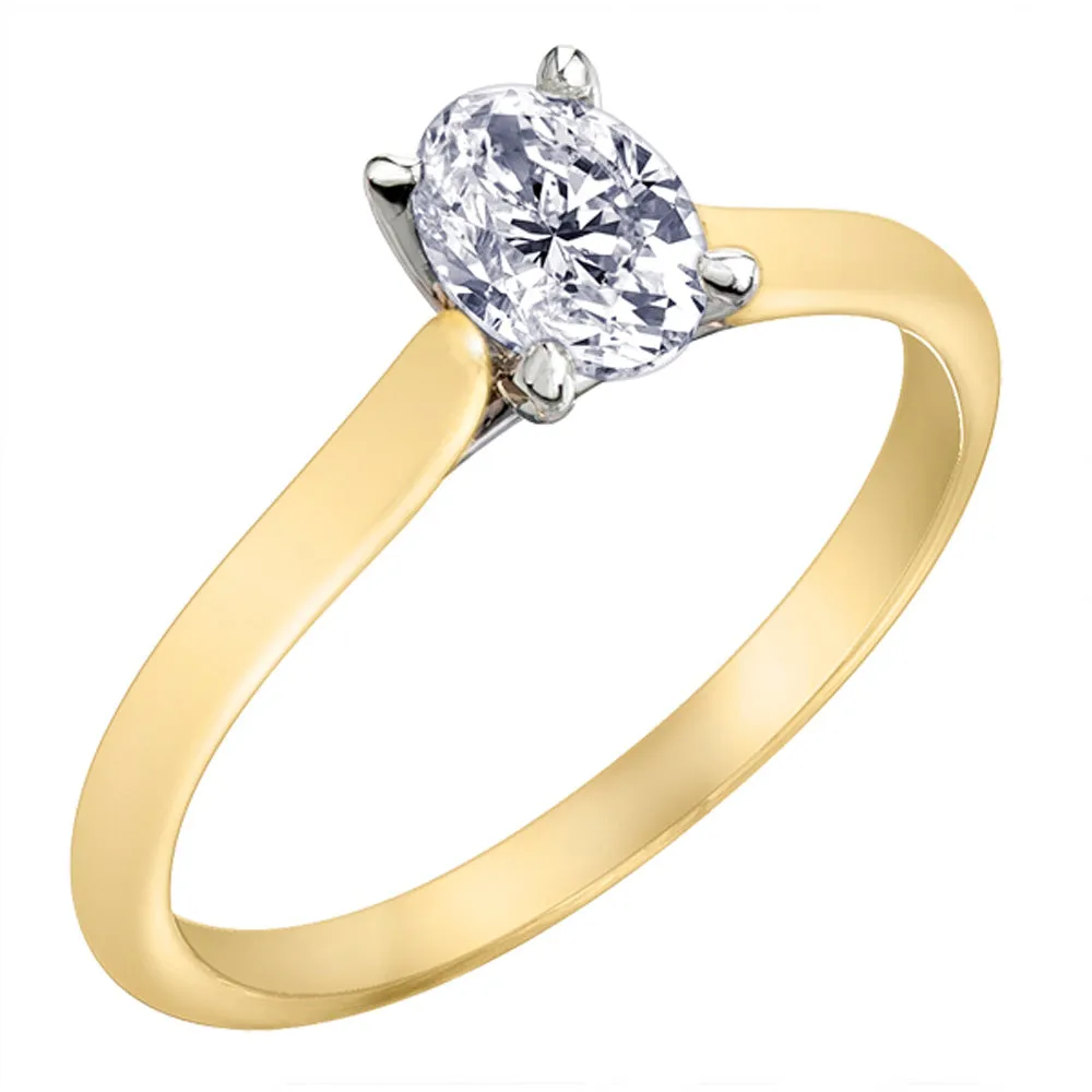 Canadian Oval Diamond Solitaire Ring