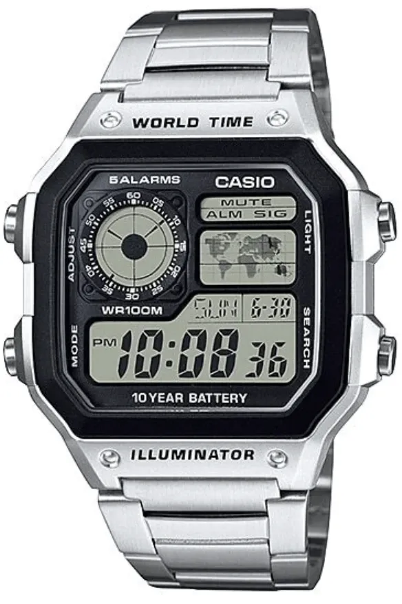 CASIO VINTAGE AE1200WHD-1A WATCH - SILVER