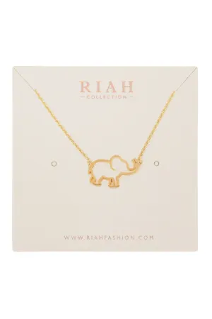 Cast Elephant Pave Necklace