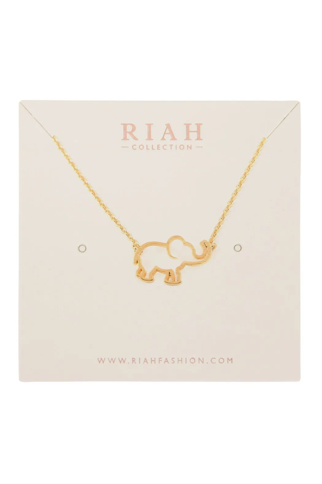 Cast Elephant Pave Necklace