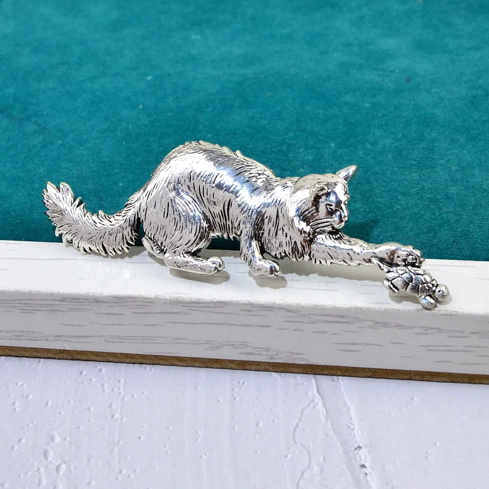 Cat Catch Tortoise Brooches For Women And Men