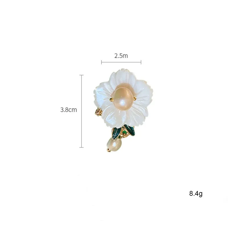 Chinese Style Fringed Flowers Pearls Pipa Brooches