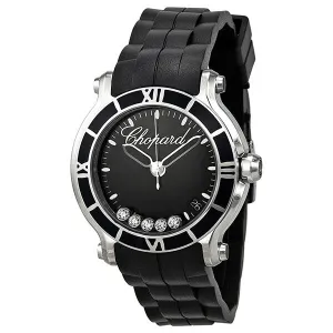 Chopard Happy Sport Floating Diamonds Black Dial Ladies Watch 278551-3002