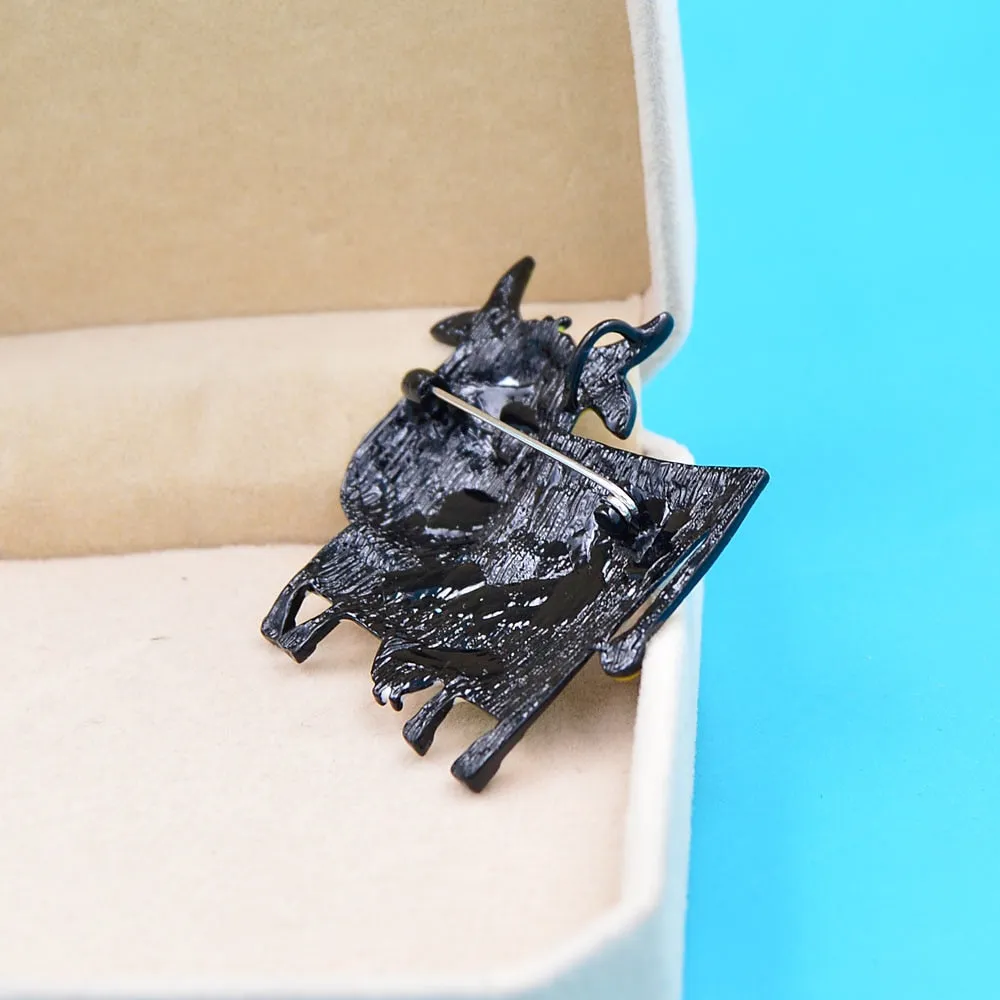 Colorful Enamel Cow Brooches For Women
