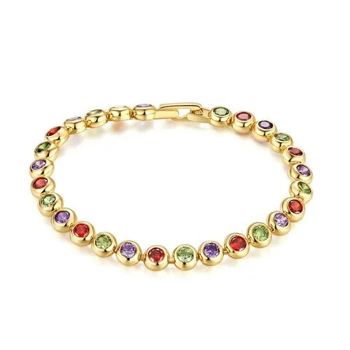 Colorful zircon bracelet Cubic Zircon Bracelets For Women Rose Gold