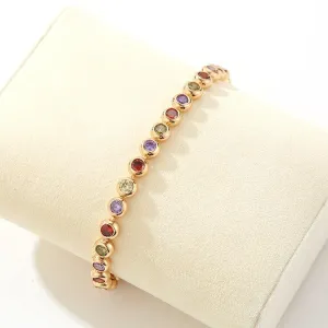 Colorful zircon bracelet Cubic Zircon Bracelets For Women Rose Gold
