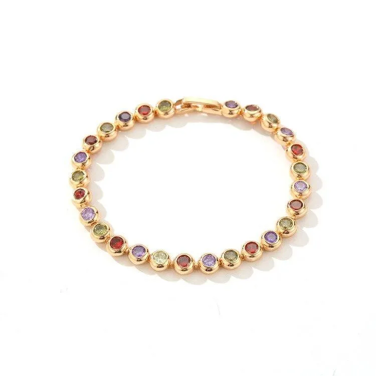 Colorful zircon bracelet Cubic Zircon Bracelets For Women Rose Gold