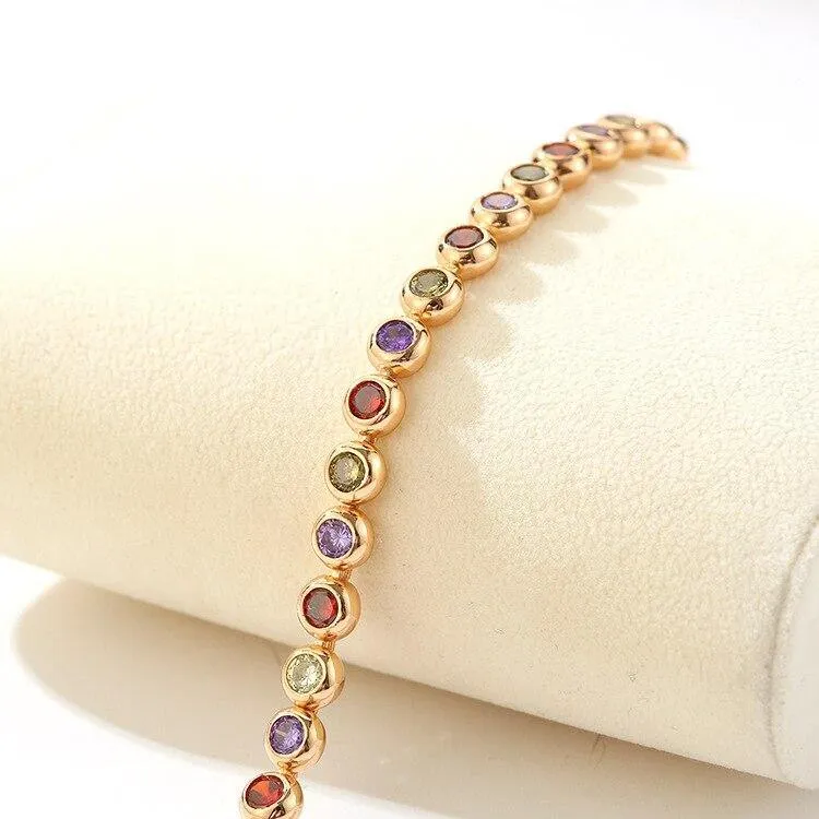 Colorful zircon bracelet Cubic Zircon Bracelets For Women Rose Gold