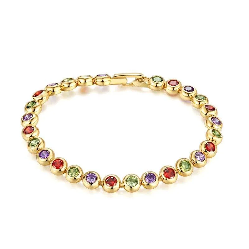 Colorful zircon bracelet Cubic Zircon Bracelets For Women Rose Gold