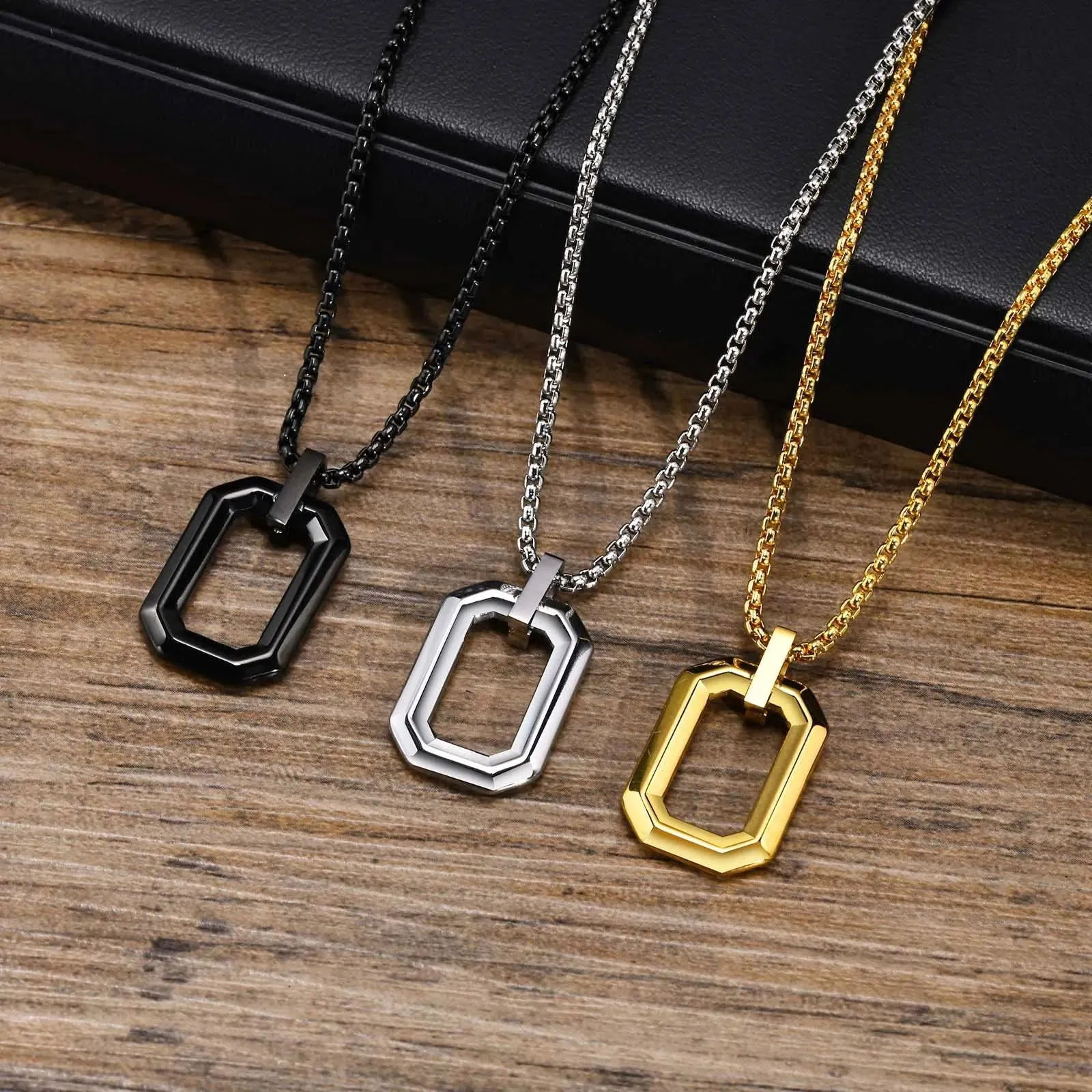 Cool Geometric Pendant Necklaces for Men Boys