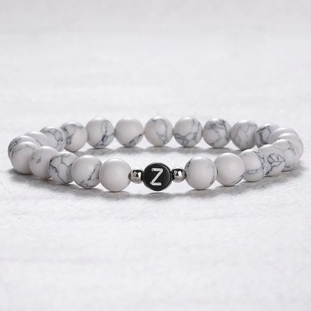 Couple Bead Initial Bracelets