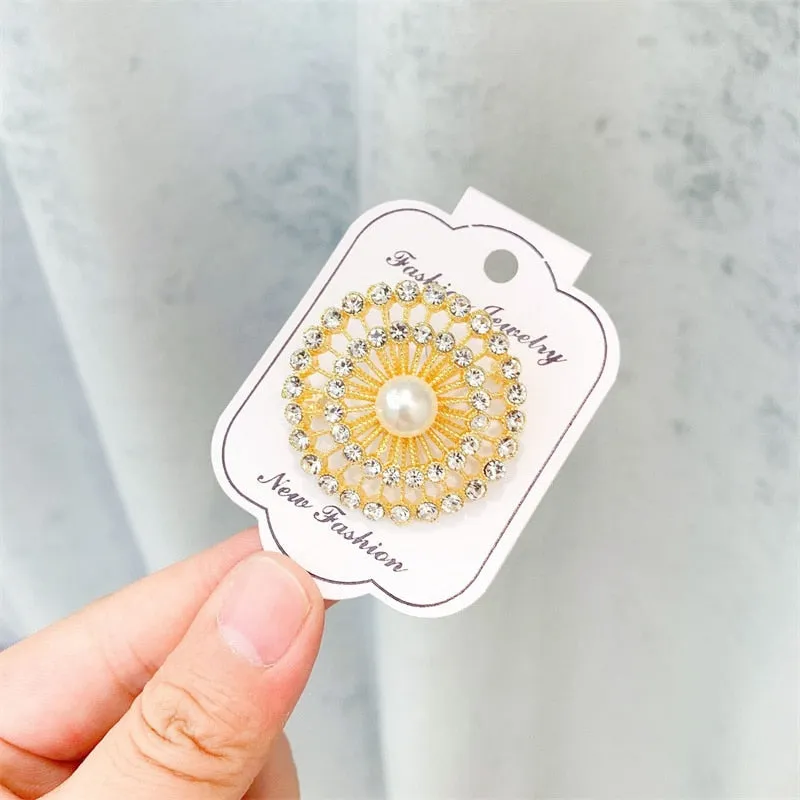 Crystal Brooches Luxury Vintage Geometric Brooch