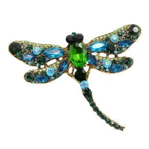 Crystal Vintage Dragonfly Brooches for Women Large Insect Brooch
