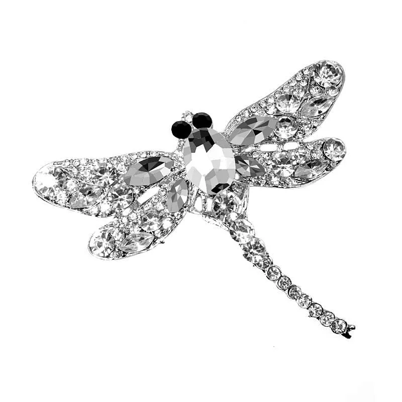 Crystal Vintage Dragonfly Brooches for Women Large Insect Brooch