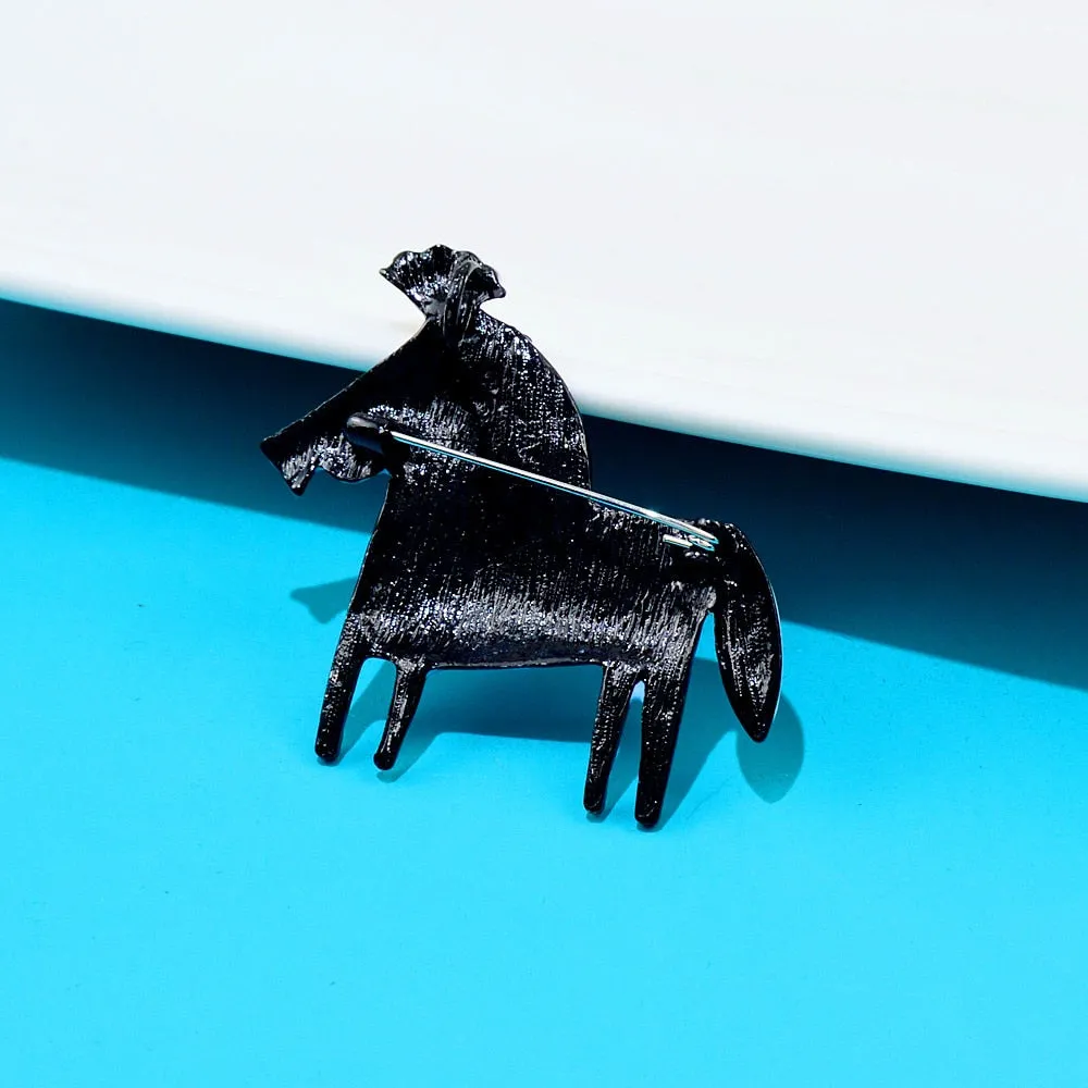 Cute Enamel Horse Brooches For Women 4 Colors