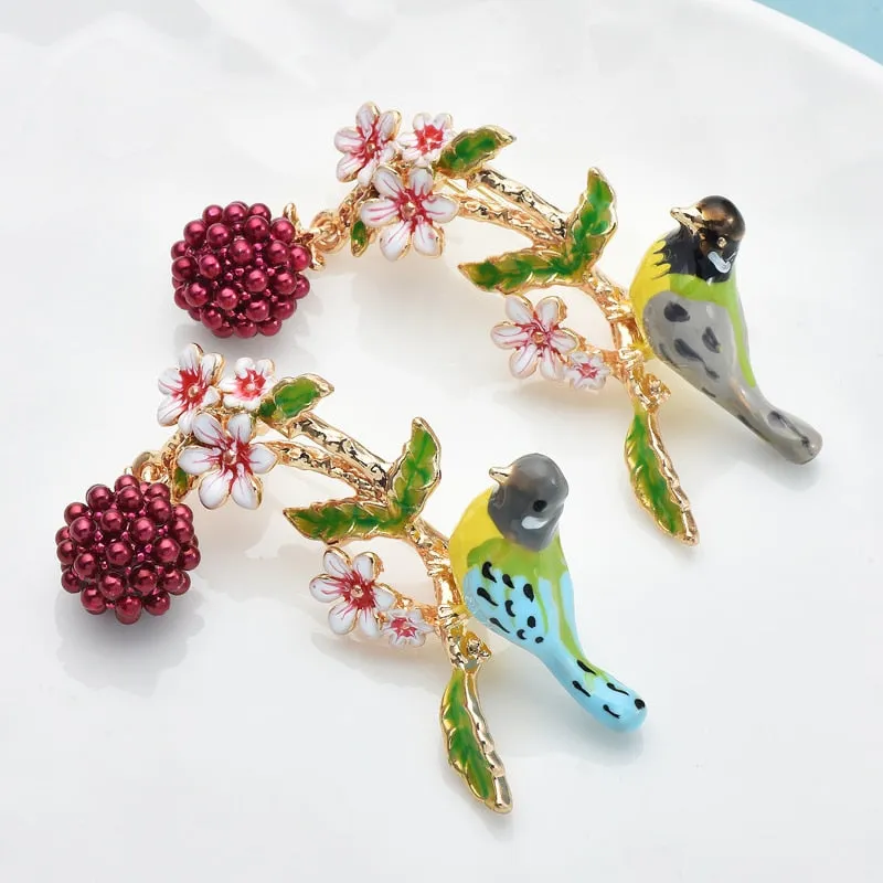Cute Fruits Bird Brooches For Women