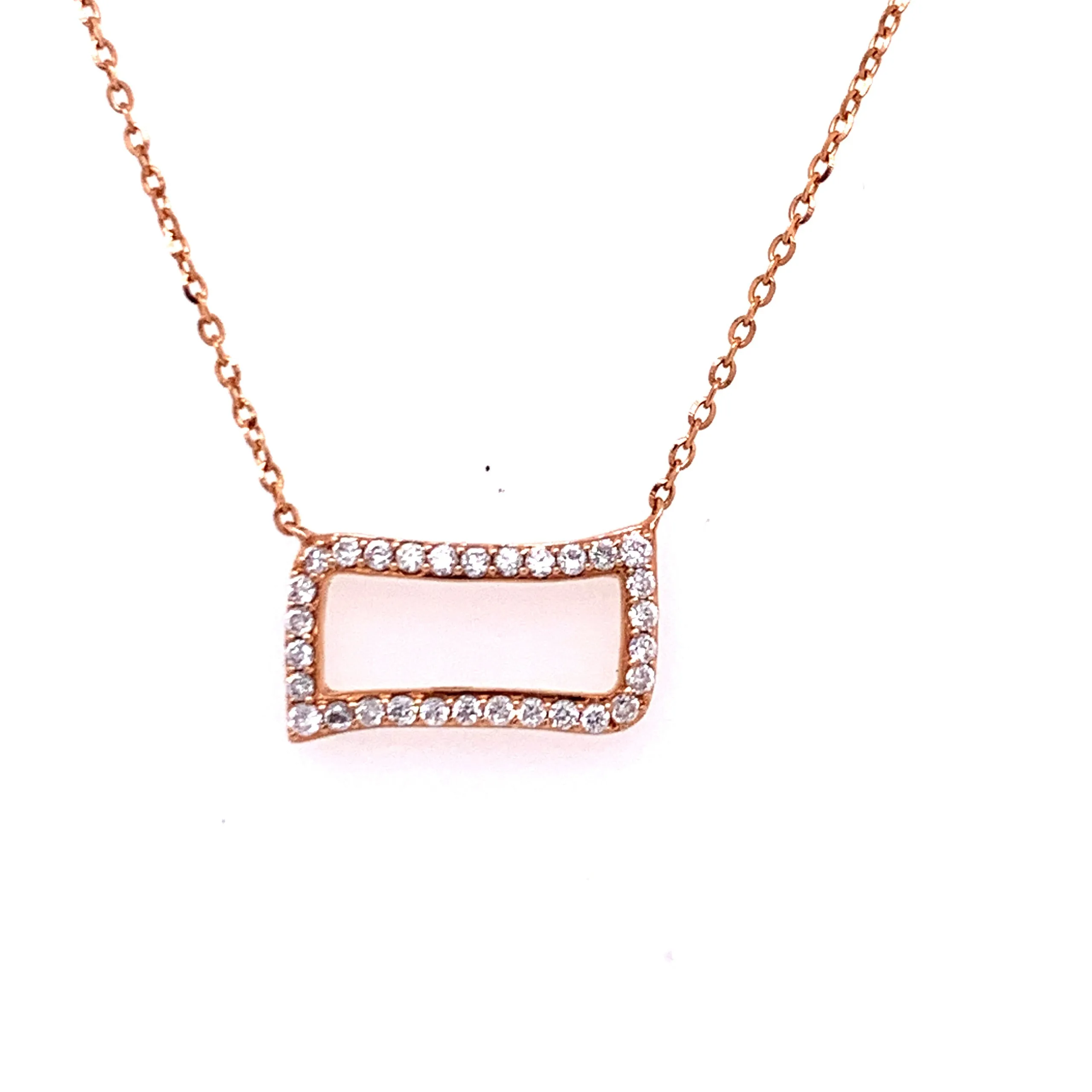 Diamond Open Frame Pendant Necklace