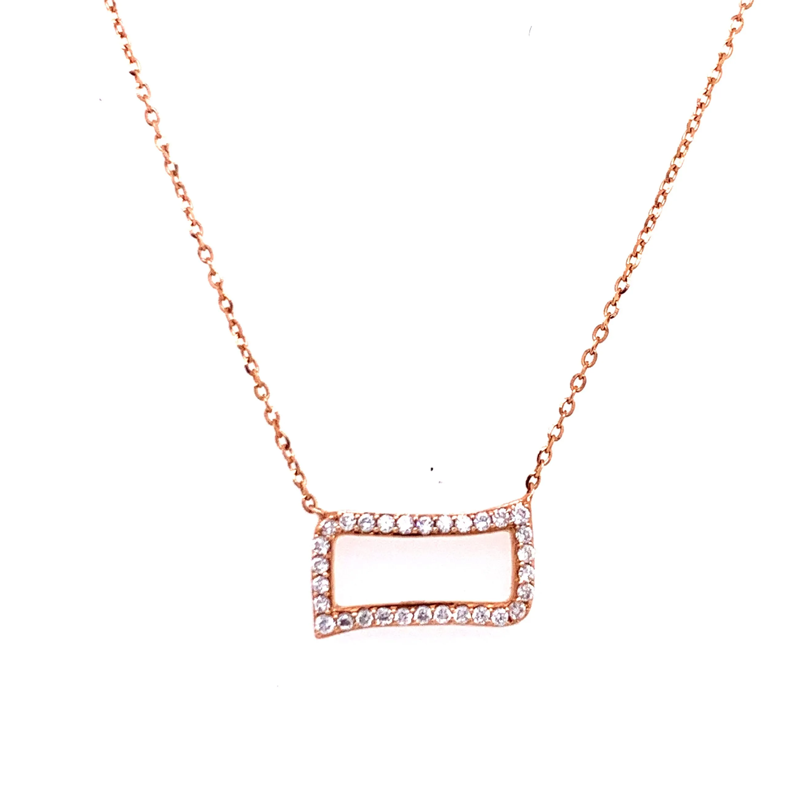 Diamond Open Frame Pendant Necklace